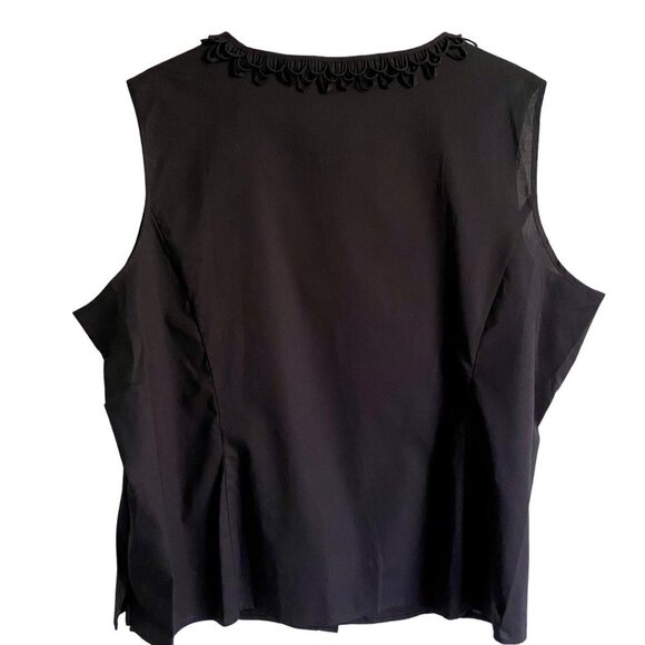 Talbots Black Button Up Sleeveless Top Detailed Neckline Women's Size 24W NEW - Picture 6 of 9